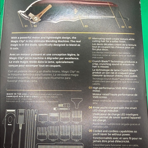 Wahl Professional Magic Clip Cordless Clipper - Burgundy - Picture 13 of 13